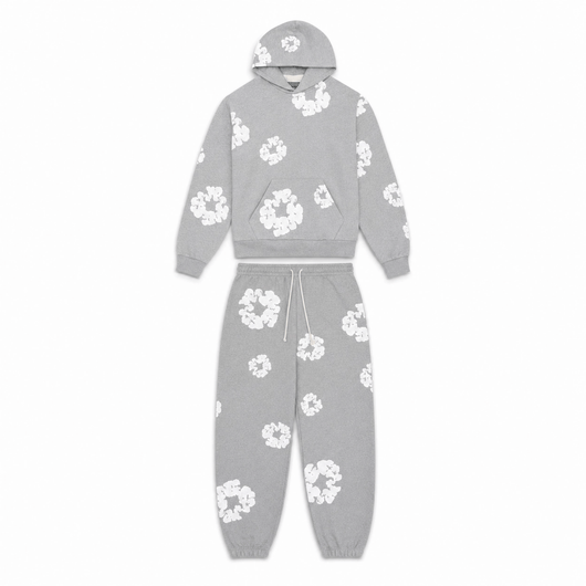 Nite Fury Grey / XS Floral Print Tracksuit Streetwear