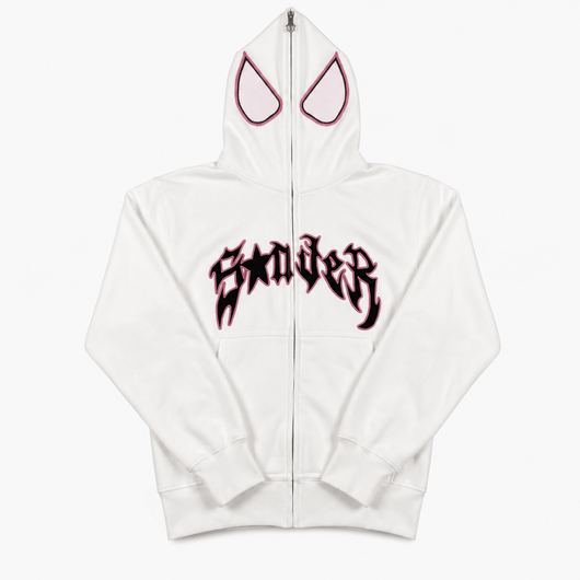 Nite Fury White / S Full Zip Hoodie Spider
