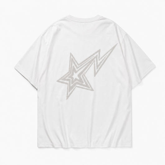 Nite Fury White / XXS Graphic T Shirt Star Print