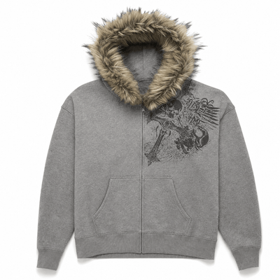 Nite Fury Grey / XS Grunge Distressed Oversized Hoodie