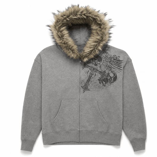 Nite Fury Grey / XS Grunge Distressed Oversized Hoodie