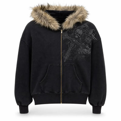 Nite Fury Black / XS Grunge Distressed Oversized Hoodie
