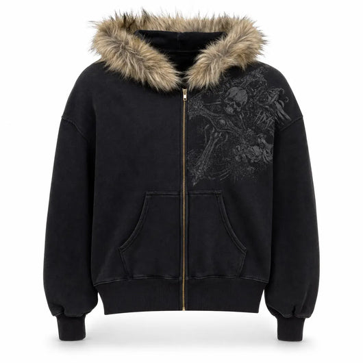 Nite Fury Black / XS Grunge Distressed Oversized Hoodie