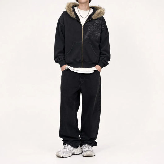 Nite Fury Grunge Distressed Oversized Hoodie