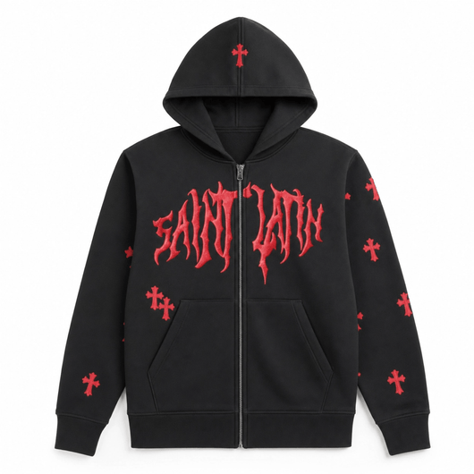 Nite Fury Red / XS Grunge Distressed Oversized Jacket