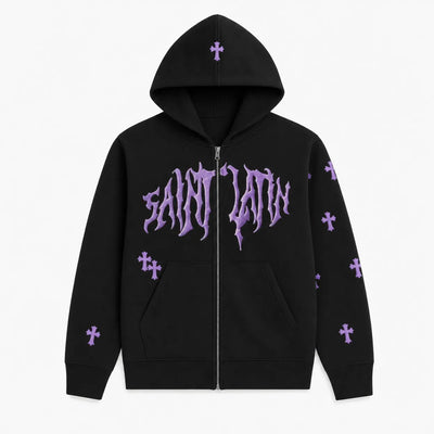 Nite Fury Purple / XS Grunge Distressed Oversized Jacket