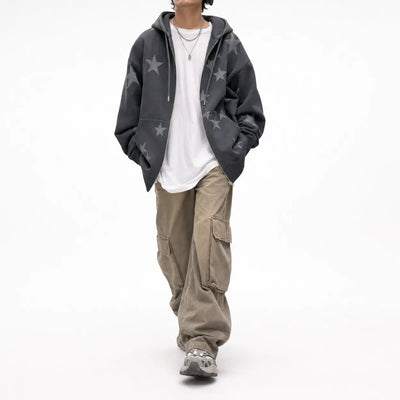 Nite Fury Grunge Star Zip Hoodie
