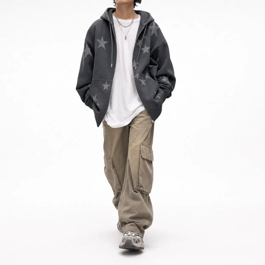Nite Fury Grunge Star Zip Hoodie