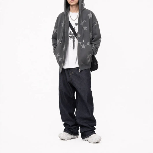 Nite Fury Grunge Star Zip Hoodie