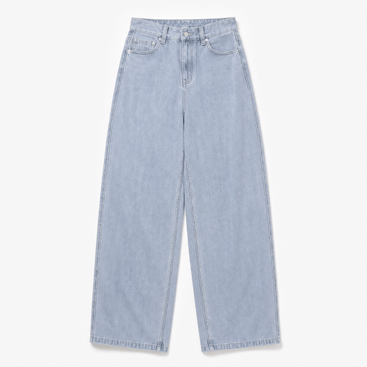 Nite Fury Blue / S High Waisted Baggy Jeans