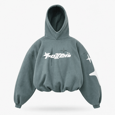 Nite Fury Green / S Hoodie Puff Print Star Sleeve