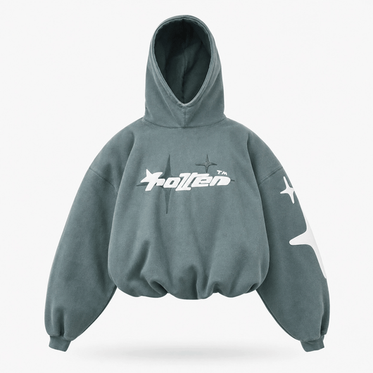 Nite Fury Green / S Hoodie Puff Print Star Sleeve
