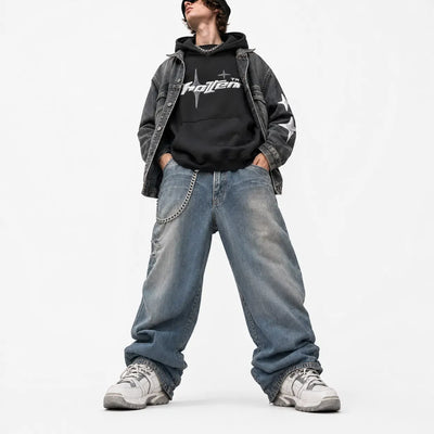 Nite Fury Hoodie Puff Print Star Sleeve