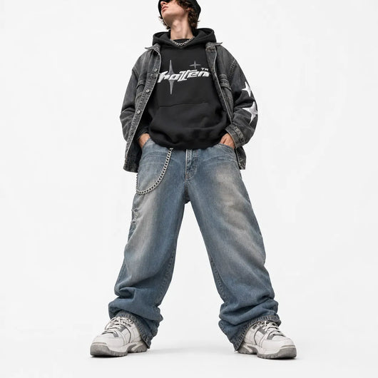 Nite Fury Hoodie Puff Print Star Sleeve
