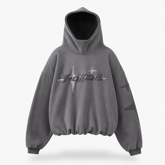 Nite Fury Gray / S Hoodie Puff Print Star Sleeve