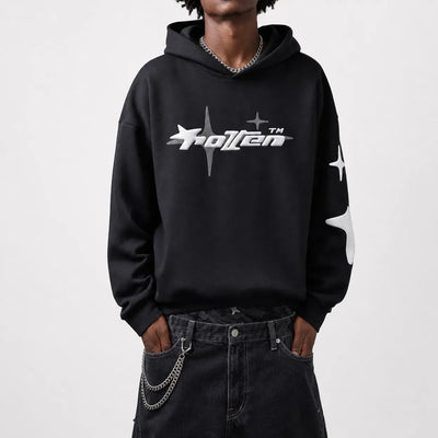 Nite Fury Hoodie Puff Print Star Sleeve