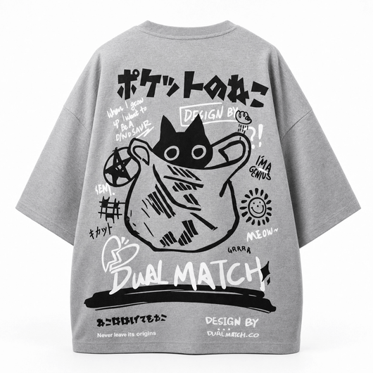 Nite Fury Gray / XS Japanese Cat T Shirt Women