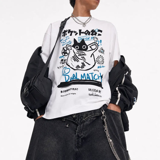 Nite Fury Japanese Cat T Shirt Women