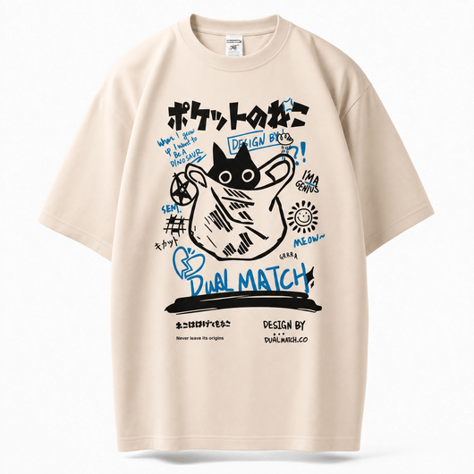 Nite Fury Khaki / XS Japanese Cat T Shirt Women