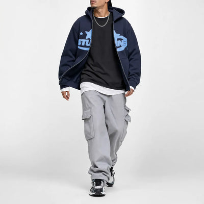 Nite Fury Loose Fit Full Zip Hoodie