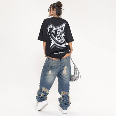 Nite Fury Oversized Graphic T Shirt