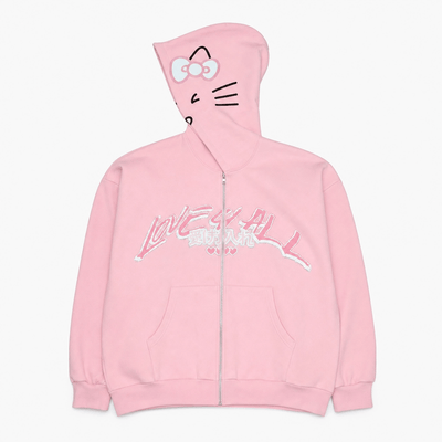 Nite Fury Pink / S Oversized Hoodie Graphic Print