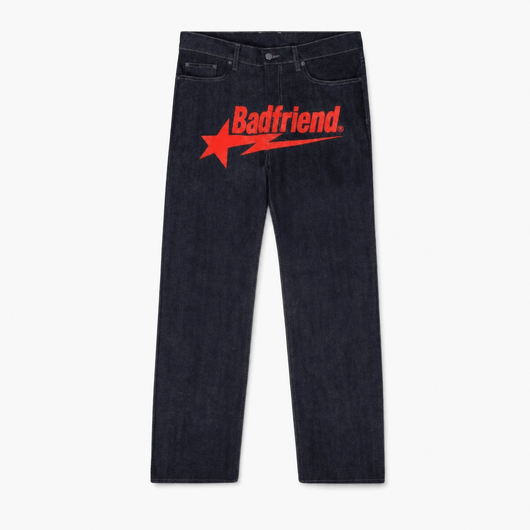 Nite Fury Black & Red / S Printed Wide Leg Jeans