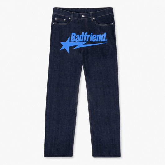 Nite Fury Black & Blue / S Printed Wide Leg Jeans