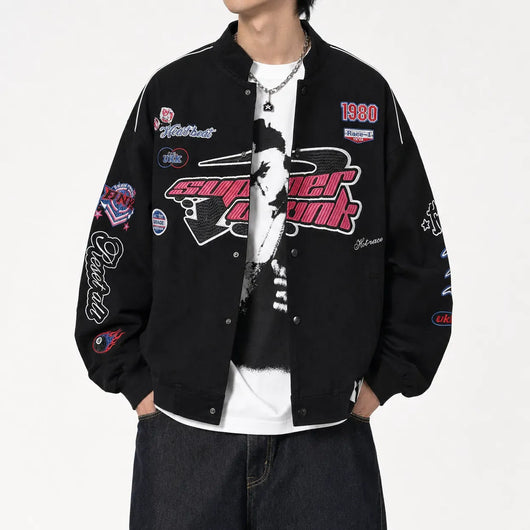 Nite Fury Racing Bomber Jacket Y2K Patches