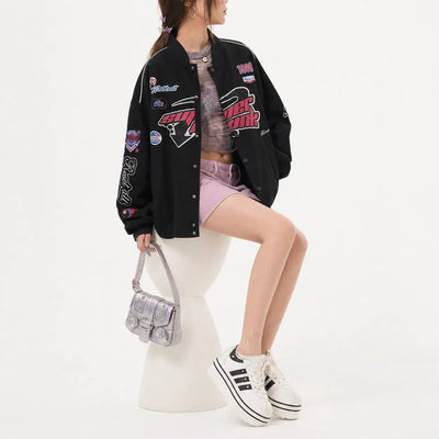 Nite Fury Racing Bomber Jacket Y2K Patches