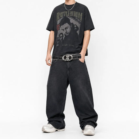 Nite Fury Star Buckle Studded Belt