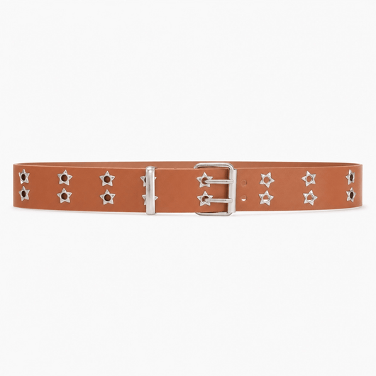 Nite Fury Khaki Studded Metal Punk Belt