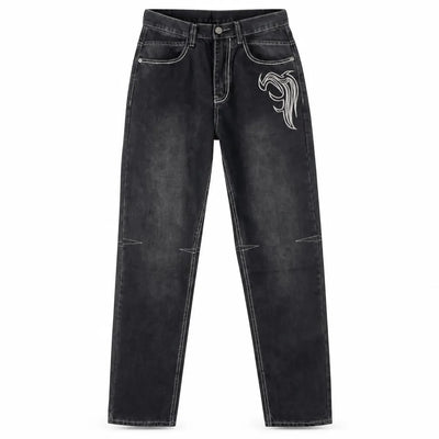 Nite Fury 30 Vintage Embroidered Baggy Jeans