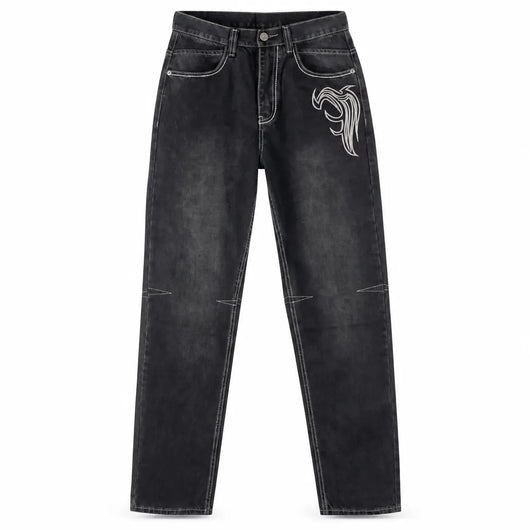 Nite Fury 30 Vintage Embroidered Baggy Jeans