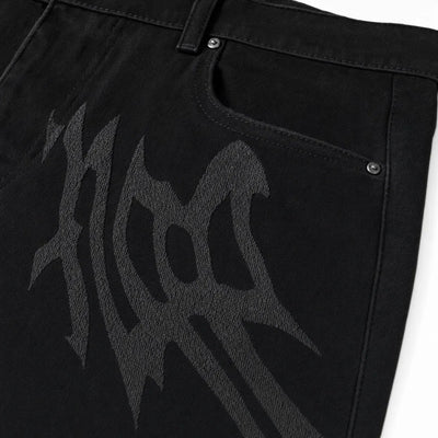 Nite Fury Wide Leg Graphic Jeans