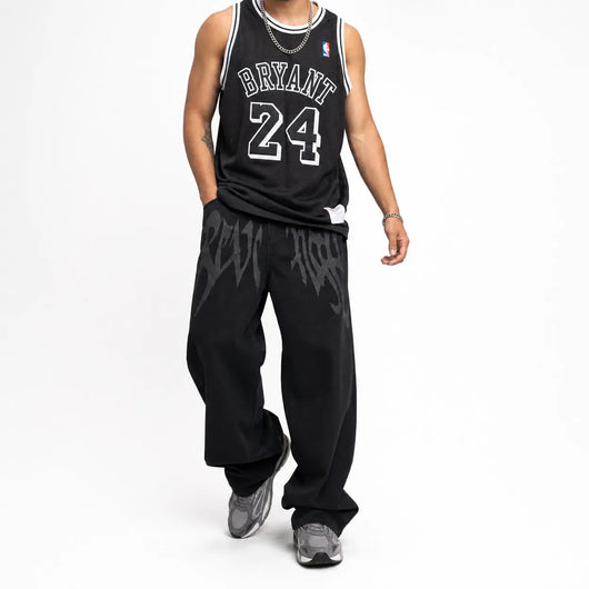 Nite Fury Wide Leg Graphic Jeans