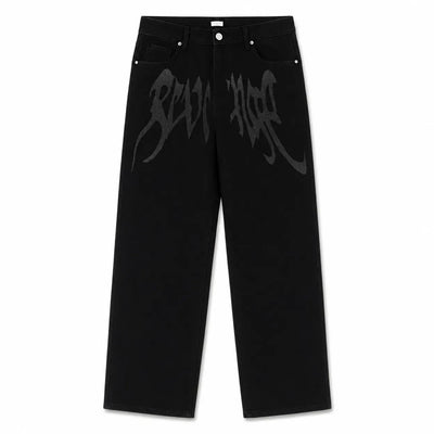 Nite Fury XS Wide Leg Graphic Jeans