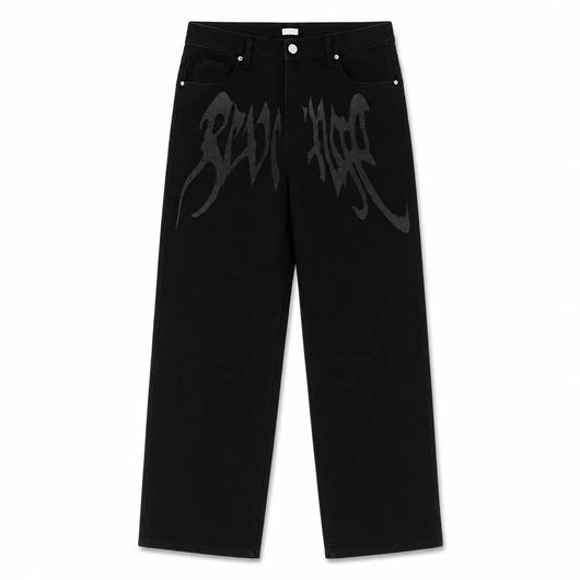 Nite Fury XS Wide Leg Graphic Jeans
