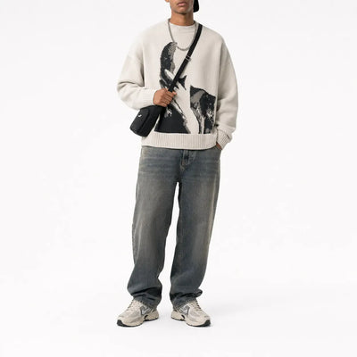 Nite Fury Y2K Oversized Knitted Retro Jumper
