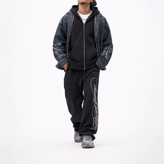 Nite Fury Zip Hoodie Calligraphy Script