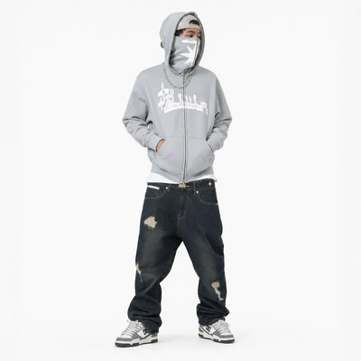 Nite Fury Oversized Full Zip Hoodie Streetwear