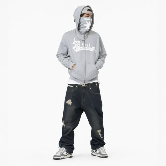 Nite Fury Oversized Full Zip Hoodie Streetwear