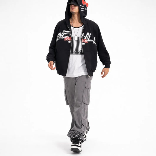Nite Fury Oversized Hoodie Graphic Print
