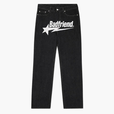 Nite Fury Black & White / S Printed Wide Leg Jeans
