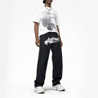 Nite Fury Printed Wide Leg Jeans