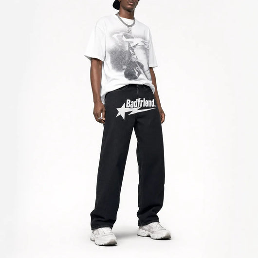 Nite Fury Printed Wide Leg Jeans