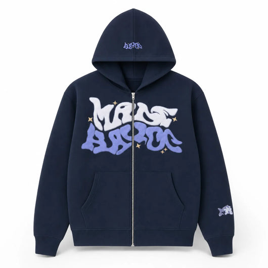 Urban Y2K Blue / XS Zip Hoodie Relaxed Fit