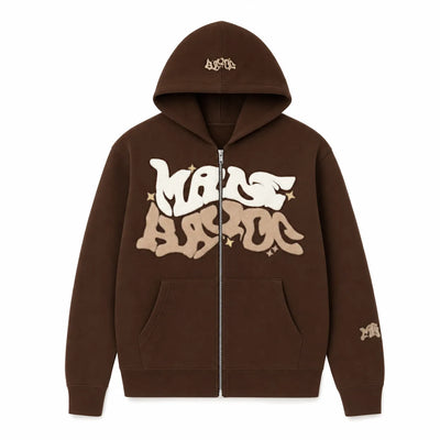 Urban Y2K Brown / XS Zip Hoodie Relaxed Fit