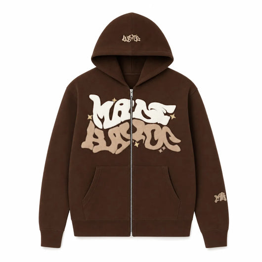 Urban Y2K Brown / XS Zip Hoodie Relaxed Fit