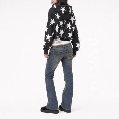 Urban Y2K Etoile Aesthetic Zip Hoodie